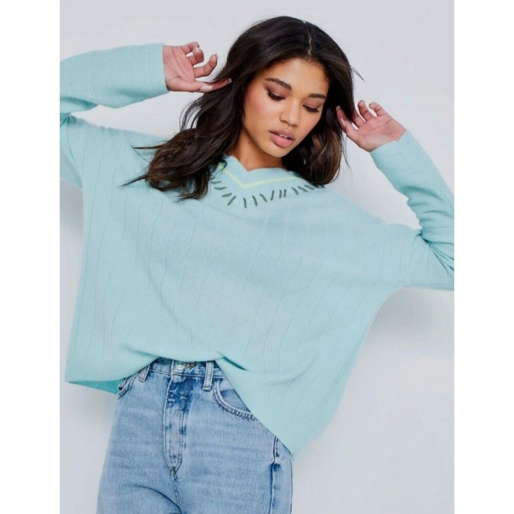 Lisa Todd Sugar Rush 100% Cashmere V-Neck Sweater Size S